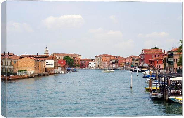  The canal at Murano Canvas Print by Steven Plowman
