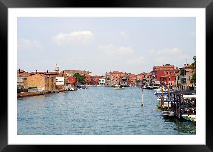  The canal at Murano Framed Mounted Print by Steven Plowman