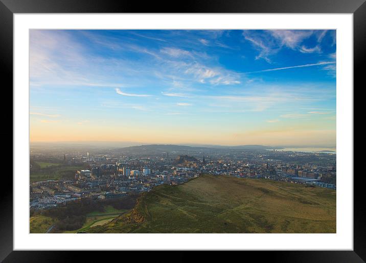  Edinburgh from Arthurs seat Framed Mounted Print by Tommy Dickson