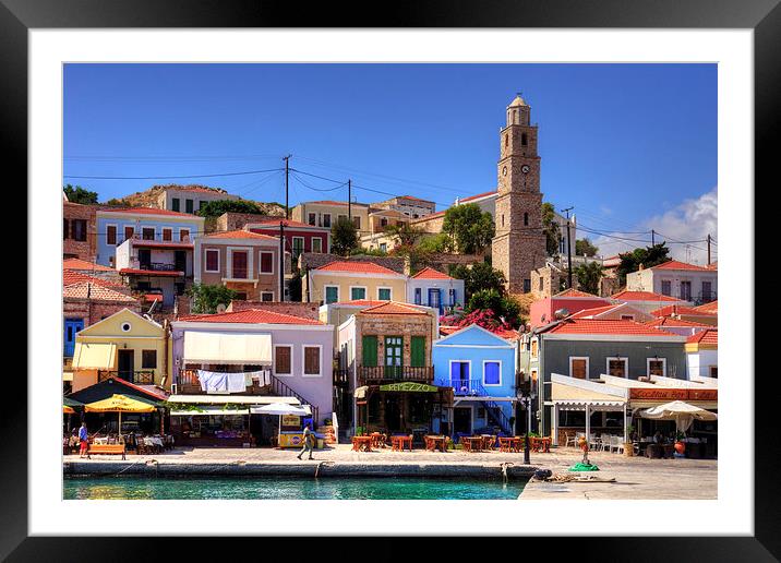 Harbour Front and Roloi Framed Mounted Print by Tom Gomez