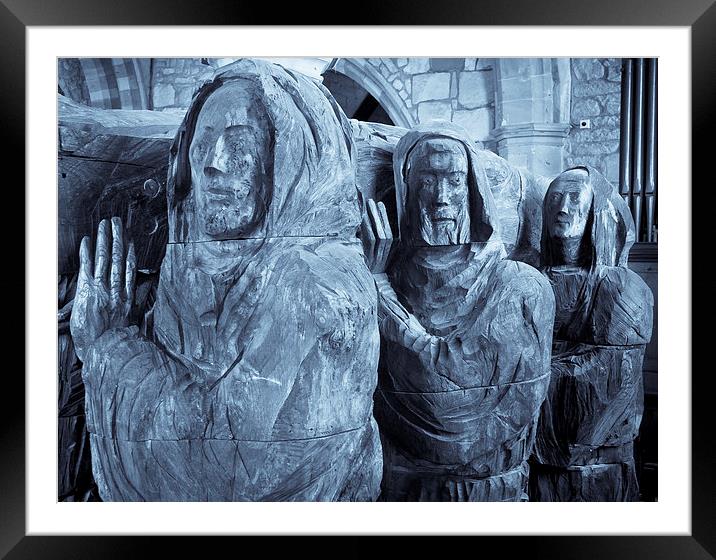 'The Journey' sculpture, Lindisfarne, Holy Island, Framed Mounted Print by David Ross