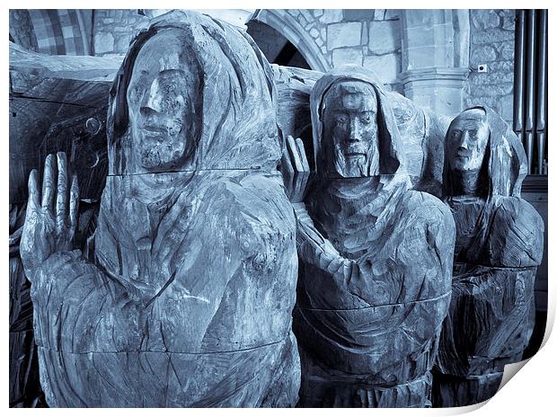 'The Journey' sculpture, Lindisfarne, Holy Island, Print by David Ross