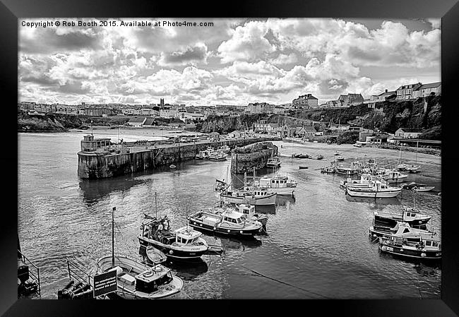  Newquay Harbour Framed Print by Rob Booth