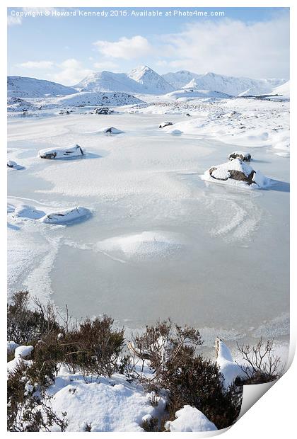 Frozen Loch Ba Print by Howard Kennedy