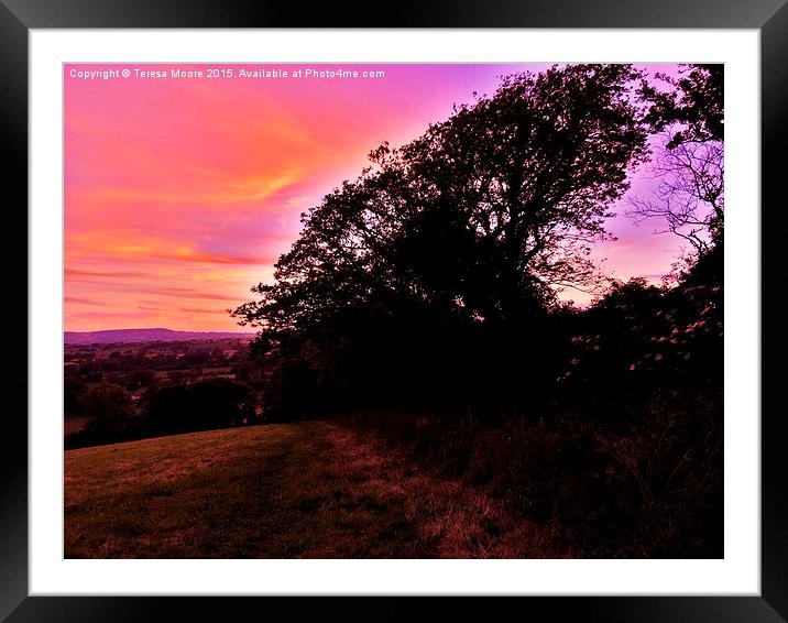  A whoosh of pink in the sky Framed Mounted Print by Teresa Moore