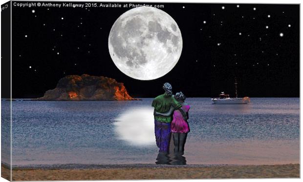  LOVE IN THE MOONLIGHT Canvas Print by Anthony Kellaway