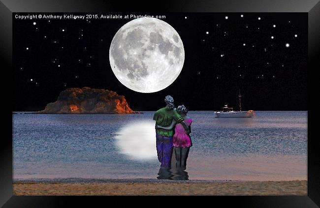 LOVE IN THE MOONLIGHT Framed Print by Anthony Kellaway