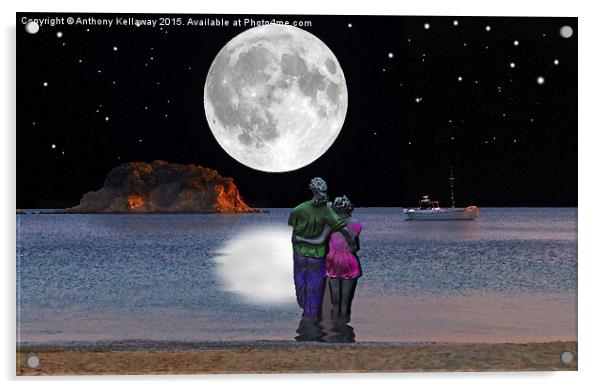  LOVE IN THE MOONLIGHT Acrylic by Anthony Kellaway