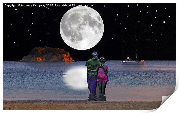  LOVE IN THE MOONLIGHT Print by Anthony Kellaway