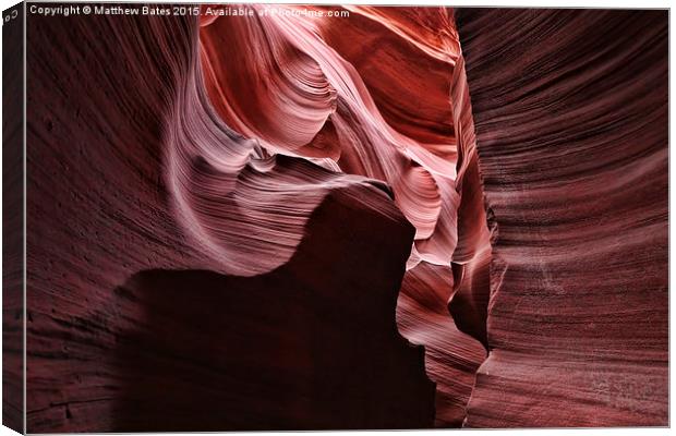 The amazing Antelope Canyon. Canvas Print by Matthew Bates