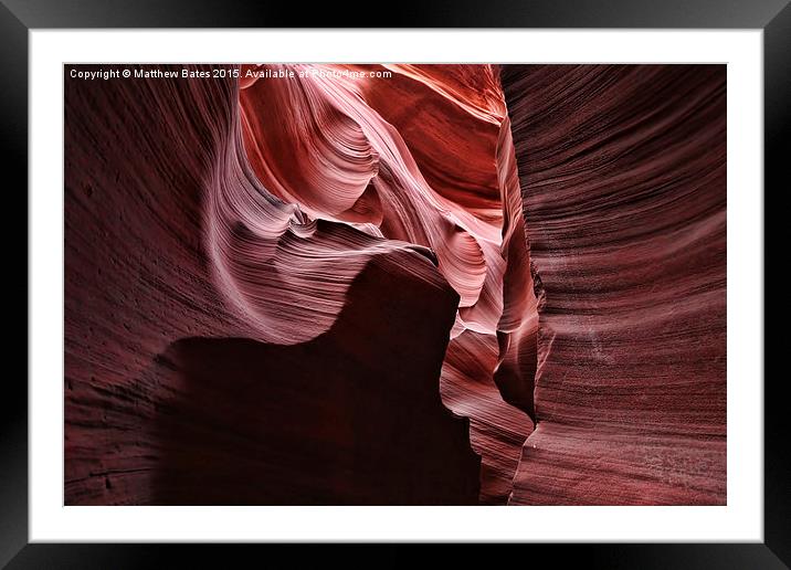 The amazing Antelope Canyon. Framed Mounted Print by Matthew Bates