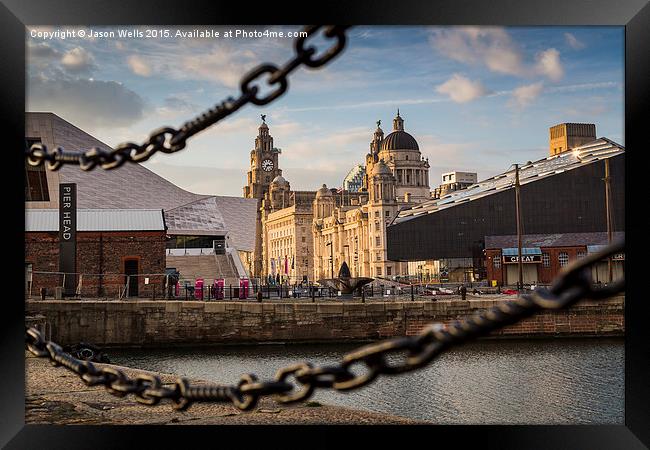  Pier Head in the golden hour Framed Print by Jason Wells