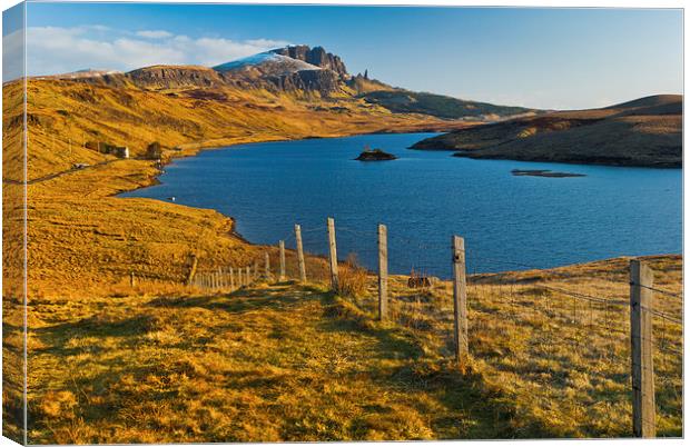 Old Man of Storr and Loch Fada, Skye, Scotland Canvas Print by David Ross