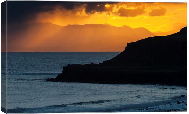 Sunrise at Staffin, Isle of  Skye Canvas Print by David Ross