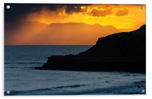 Sunrise at Staffin, Isle of  Skye Acrylic by David Ross