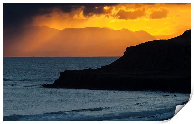 Sunrise at Staffin, Isle of  Skye Print by David Ross