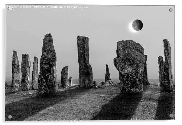 Solar Eclipse Callanish Standing Stones Acrylic by David Forster