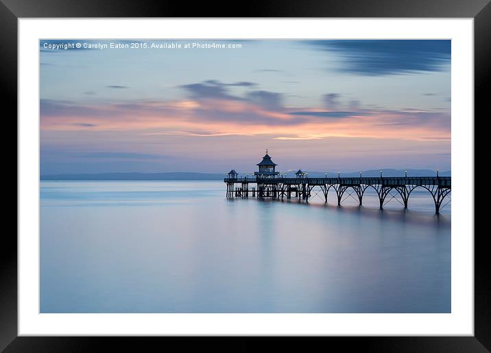  Clevedon Pier Sunset Framed Mounted Print by Carolyn Eaton
