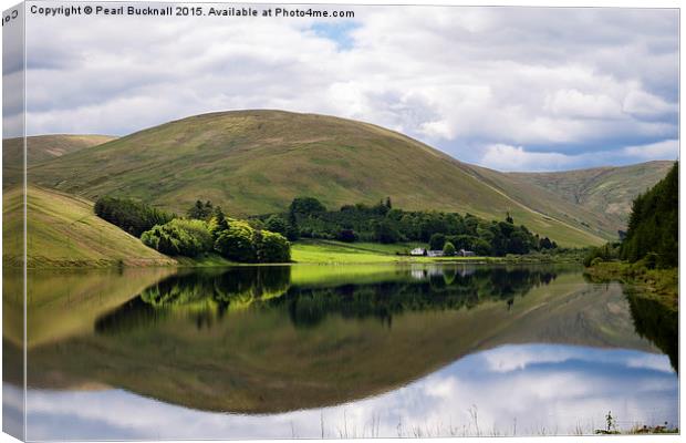 Reflections in Loch of the Lowes Scottish Borders Canvas Print by Pearl Bucknall
