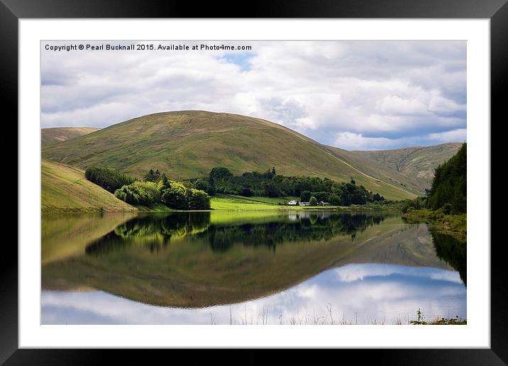 Reflections in Loch of the Lowes Scottish Borders Framed Mounted Print by Pearl Bucknall