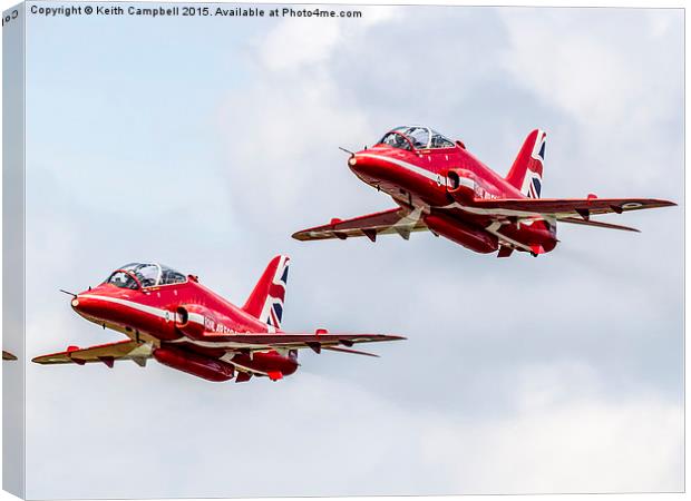  The Red Arrows - flying the flag. Canvas Print by Keith Campbell