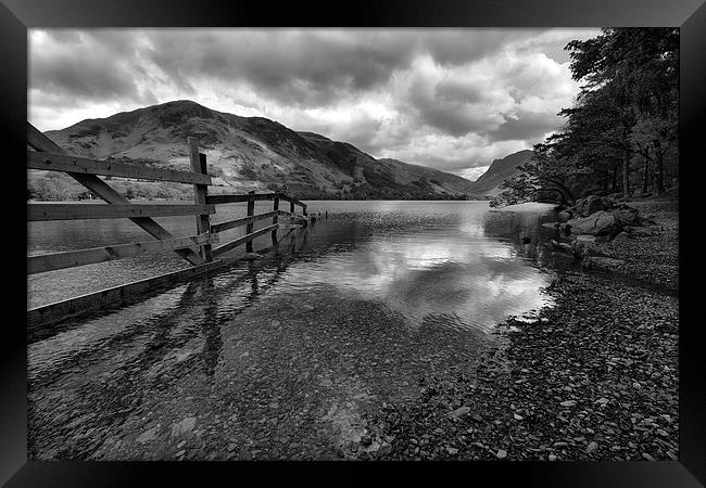  Mono Moody Sky Over Buttermere Framed Print by Gary Kenyon