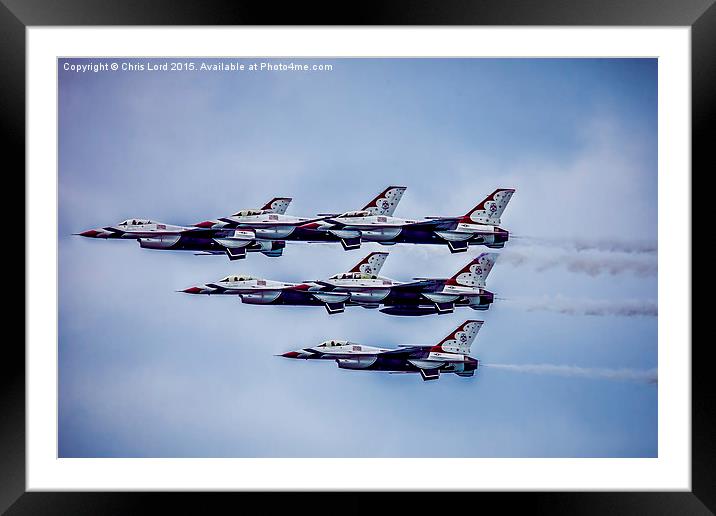 USAF Thunderbirds Display Team Framed Mounted Print by Chris Lord