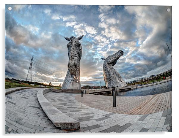  The Kelpies, Falkirk Acrylic by Tommy Dickson