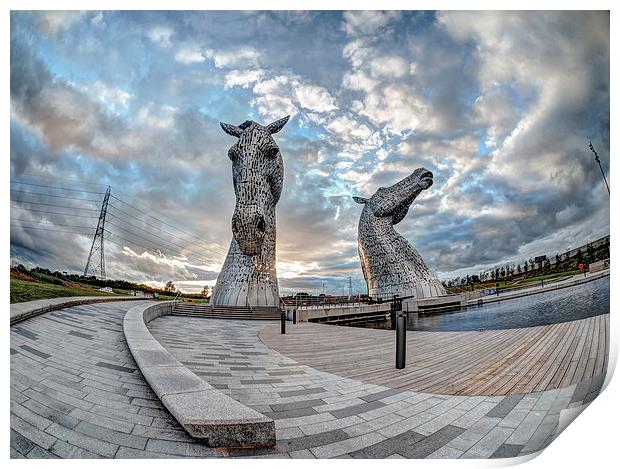  The Kelpies, Falkirk Print by Tommy Dickson
