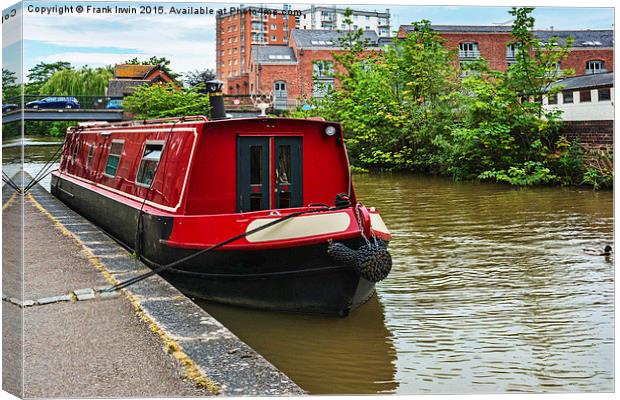  A Canal Narrowboat on the Shropshire Union canal Canvas Print by Frank Irwin