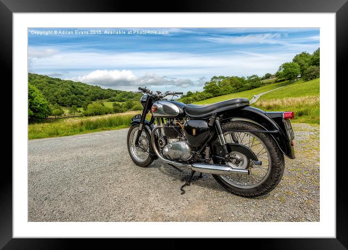 1961 BSA 650cc Motorcycle  Framed Mounted Print by Adrian Evans