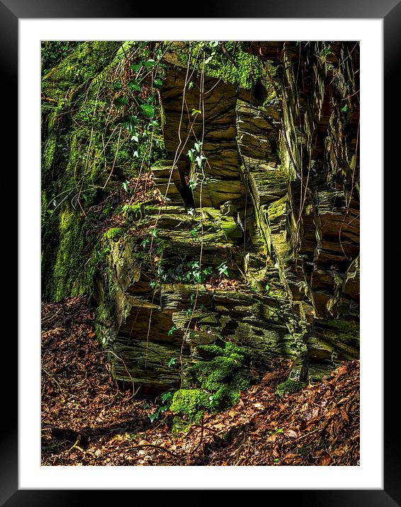 Slate Quarry, Cilgerran, Pembrokeshire, Wales, UK Framed Mounted Print by Mark Llewellyn