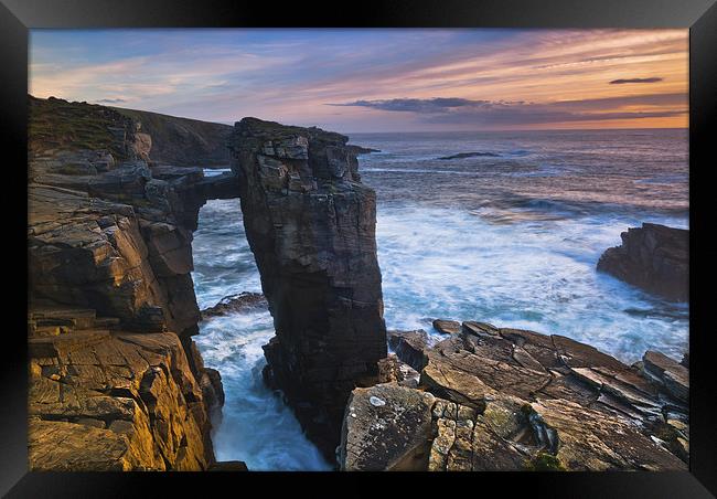 Sea Cliffs at Yesnaby, Orkney Framed Print by David Ross