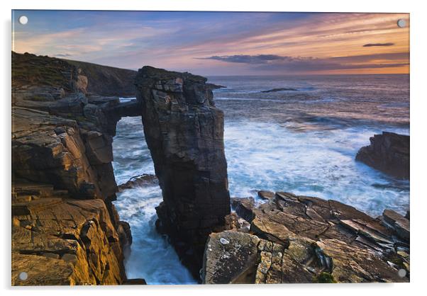 Sea Cliffs at Yesnaby, Orkney Acrylic by David Ross