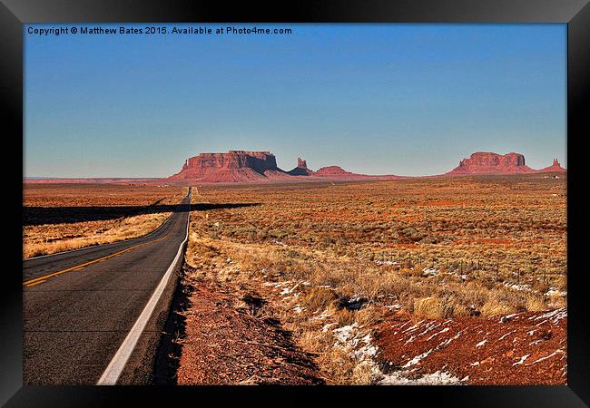  Road to Monument Valley Framed Print by Matthew Bates