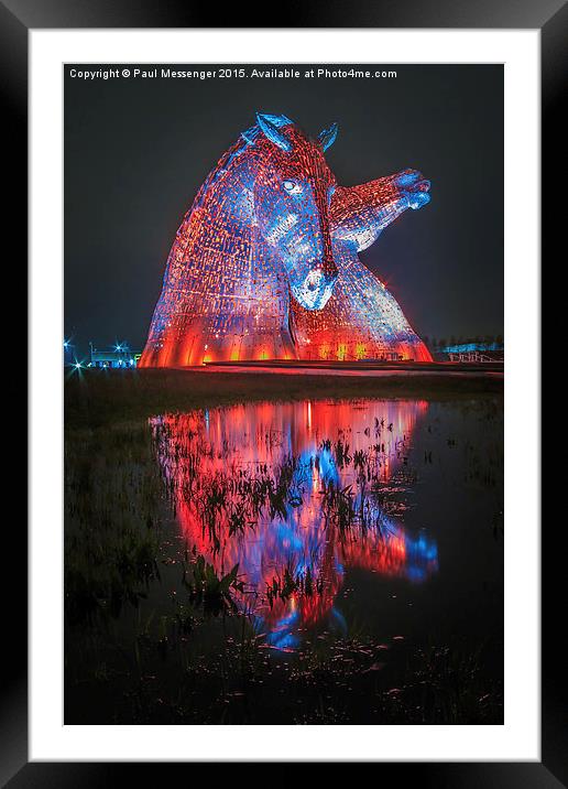  Red Kelpie Night Time Framed Mounted Print by Paul Messenger