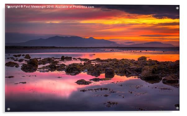  Sunset over Arran Scotland Acrylic by Paul Messenger