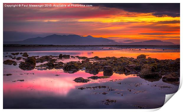  Sunset over Arran Scotland Print by Paul Messenger