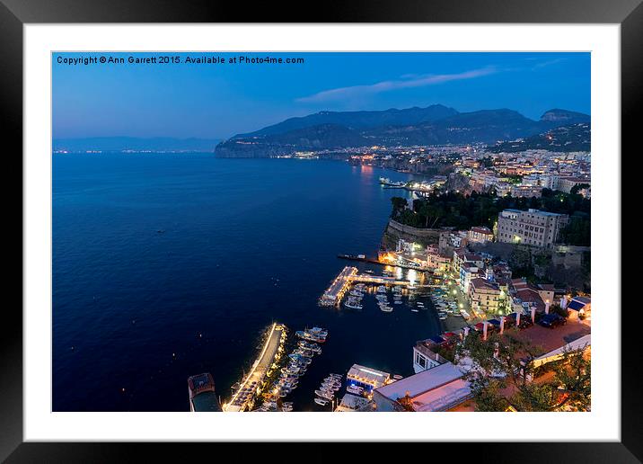 Sorrento Bay at Dusk Framed Mounted Print by Ann Garrett