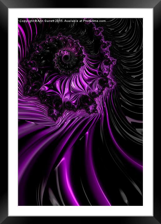 Purple Satin Fractal Framed Mounted Print by Ann Garrett