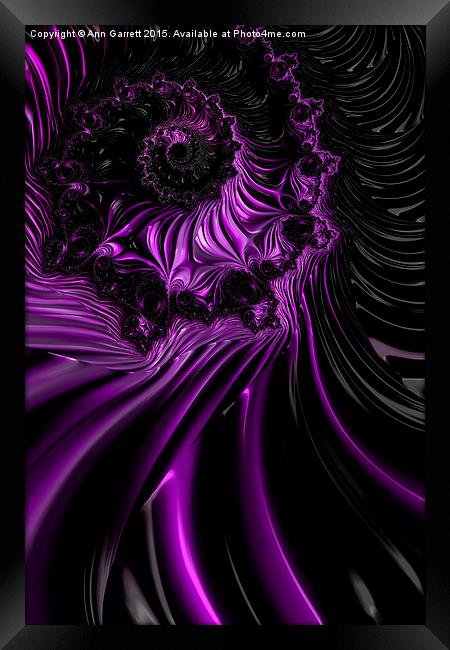 Purple Satin Fractal Framed Print by Ann Garrett