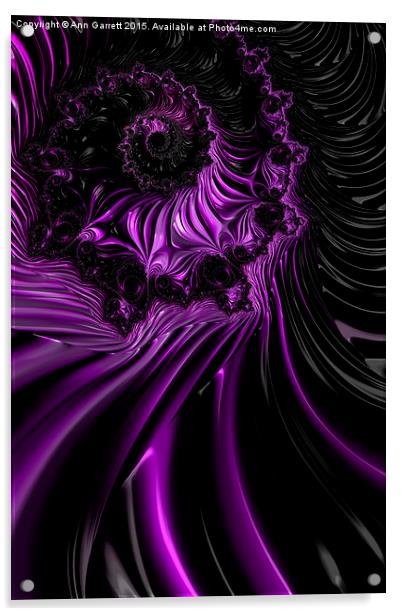 Purple Satin Fractal Acrylic by Ann Garrett