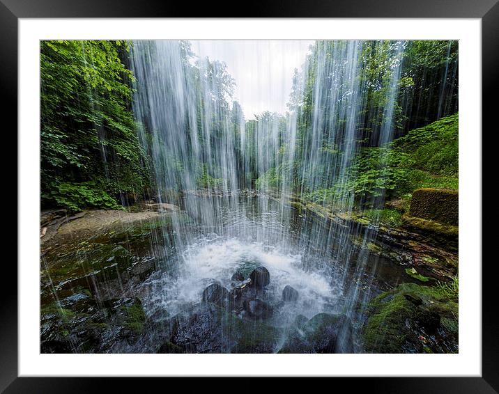  Under the waterfall. Framed Mounted Print by Tommy Dickson