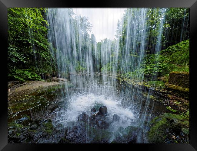  Under the waterfall. Framed Print by Tommy Dickson