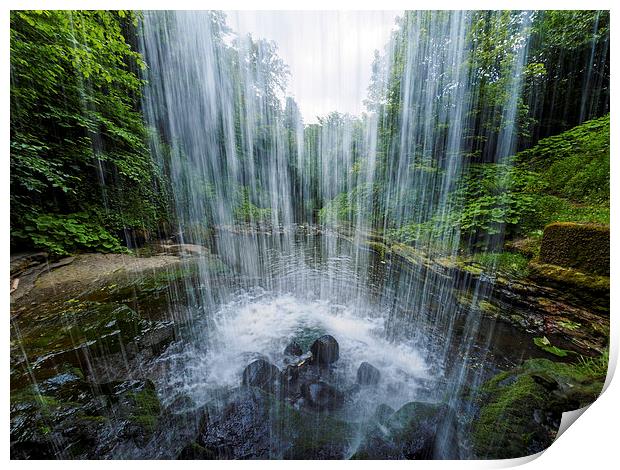  Under the waterfall. Print by Tommy Dickson
