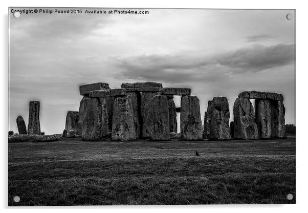 Stonehenge Monochrome Acrylic by Philip Pound