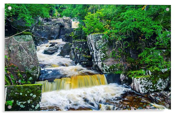Bracklinn Falls, Trossachs Acrylic by David Ross