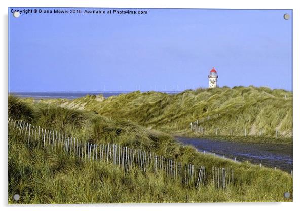  Talacre Dunes and Lighthouse Acrylic by Diana Mower