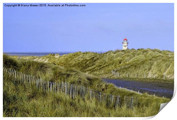  Talacre Dunes and Lighthouse Print by Diana Mower