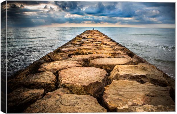  A Rock Pier Canvas Print by David Hare
